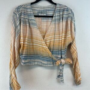 We The Free Wrap Blouse with Tie Waist Size XS